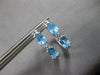 1.40CT DIAMOND & AAA BLUE TOPAZ 14K WHITE GOLD OVAL & ROUND HOOP EARRINGS #27919