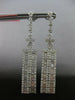 ESTATE EXTRA LARGE 4.72CT DIAMOND 18K WHITE GOLD 3D RECTANGULAR HANGING EARRINGS