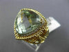 EXTRA LARGE 12.16CT DIAMOND & GREEN AMETHYST 14KT 2TONE GOLD FILIGREE HALO RING