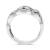 WIDE 1.07CT DIAMOND & AAA TSAVORITE 14KT WHITE GOLD FLOWER BUTTERFLY LOVE RING