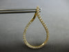 ESTATE 1.25CT DIAMOND 14K YELLOW GOLD 3D TEAR DROP SIDEWAY HOOP HANGING EARRINGS
