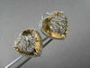 ESTATE 15.37CTW DIAMOND & YELLOW TOPAZ 14K WHITE GOLD FLOWER CLIP EARRINGS !!!