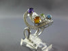 ESTATE 2.64CT DIAMOND & AAA MULTI GEM 14KT WHITE GOLD 3D CIRCULAR FUN LOVE RING