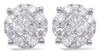 .72CT DIAMOND 14KT WHITE GOLD ROUND & PRINCESS INVISIBLE CIRCULAR STUD EARRINGS