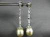 EXTRA LARGE 1.70CT DIAMOND & AAA SOUTH SEA PEARL 18K WHITE GOLD HANGING EARRINGS