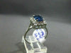 ANTIQUE 1.5CT DIAMOND & AAA SAPPHIRE 14K W GOLD EMERALD CUT HALO ENGAGEMENT RING