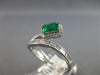 .80CT DIAMOND & AAA EMERALD 14K WHITE GOLD EMERALD CUT & ROUND SQUARE LOVE RING
