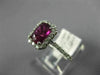 1.83CT DIAMOND & AAA RUBY 14KT WHITE GOLD 3D OVAL OCTAGON HALO ENGAGEMENT RING