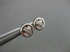 ESTATE .20CT DIAMOND 14KT WHITE GOLD X CIRCULAR PAVE STUD EARRINGS 8mm #16568
