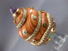 ESTATE MASSIVE 3.49CT DIAMOND AAA AMETHYST & TSAVORITE 18K ROSE GOLD 3D FUN RING