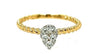 ESTATE .24CT DIAMOND 18KT 2 TONE GOLD CLASSIC CLUSTER PEAR SHAPE ROPE FUN RING