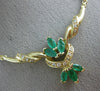 ANTIQUE 1.40CT DIAMOND COLOMBIAN EMERALD 14KT GOLD FILIGREE NECKLACE 19.5" 21154