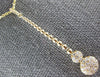 ESTATE .25CT DIAMOND 14KT YELLOW GOLD 3D DOUBLE CIRCULAR PAVE BEADED BAR PENDANT