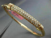 ESTATE 1.15CT DIAMOND 14KT ROSE GOLD 3D CLASSIC MULTI ROW PAVE BANGLE BRACELET