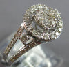 ESTATE .97CT DIAMOND 14KT WHITE GOLD 3D ROUND CLUSTER HALO FRIENDSHIP FUN RING
