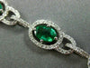 ESTATE WIDE 7.06CT DIAMOND & AAA EMERALD 14KT WHITE GOLD 3D HALO TENNIS BRACELET