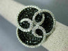 ESTATE LARGE 3.43CT WHITE & BLACK DIAMOND 14KT WHITE GOLD LOVE KNOT FLOWER RING