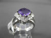 ESTATE LARGE 2.25CTW DIAMOND & AAA EXTRA FACET AMETHYST 14KT WHITE 3D HALO RING