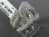 ESTATE LARGE 3.14CT DIAMOND 14KT WHITE GOLD 3D MULTI ROW INFINITY LOVE KNOT RING