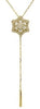 ESTATE .60CT DIAMOND 14KT YELLOW GOLD ROUND & PRINCESS STAR LARIAT LOVE NECKLACE