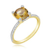 ESTATE 1.81CT DIAMOND & AAA CITRINE 14KT 2 TONE GOLD 3D ROUND FUN RING