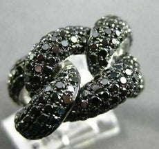 ESTATE WIDE 3.39CTW BLACK DIAMOND 14KT WHITE GOLD INFINITY FUN RING
