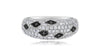 .95CT WHITE & BLACK DIAMOND 14K WHITE GOLD MULTI ROW PAVE GEOMETRICAL COBRA RING