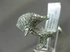 ESTATE 1.82CT DIAMOND 14KT WHITE GOLD 3D HANDCRAFTED HAPPY DOLPHIN FUN RING