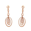 LARGE 2.56CT DIAMOND 18KT ROSE GOLD PAVE DOUBLE OVAL INFINITY HANGING EARRINGS