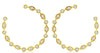 .40CT DIAMOND 14KT YELLOW GOLD CIRCULAR FILIGREE SIDEWAYS HOOP HANGING EARRINGS