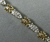 ANTIQUE .10CT DIAMOND 14K WHITE & YELLOW GOLD 3D FOUR STONE ROPE BRACELET #23328
