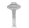 CERTIFIED 2.32CT BLUE PINK & WHITE DIAMOND 18K WHITE & ROSE GOLD ENGAGEMENT RING