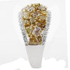 2.92CT MULTI COLOR DIAMOND 18KT 2 TONE GOLD GRADUATING WEDDING ANNIVERSARY RING