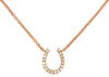 ESTATE .10CT DIAMOND 14KT ROSE GOLD 3D CLASSIC ROUND LUCKY HORSESHOE NECKLACE
