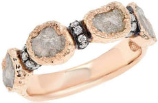 2.23CT WHITE & CHOCOLATE FANCY DIAMOND 18KT WHITE GOLD 3D MULTI SHAPE FUN RING