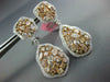 LARGE 7.54CT WHITE & MULTI COLOR DIAMOND 18KT WHITE & ROSE GOLD HANGING EARRINGS