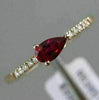 .34CT ROUND DIAMOND & AAA PEAR SHAPE RUBY 14KT ROSE GOLD FRIENDSHIP PROMISE RING