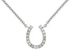 ESTATE .10CT DIAMOND 14KT WHITE GOLD 3D CLASSIC LUCKY HORSESHOE FUN NECKLACE