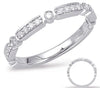 ESTATE .19CT DIAMOND 14KT WHITE GOLD 3D ROUND BEZEL & PRONG RECTANGULAR FUN RING