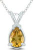 .75CT AAA CITRINE 14K WHITE GOLD PEAR SHAPE SOLITAIRE TEAR DROP FLOATING PENDANT