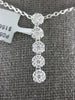 ESTATE 0.48CT DIAMOND 18KT WHITE GOLD MULTI FLOWER JOURNEY LOVE FLOATING PENDANT