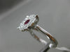 ESTATE LARGE 1.0CT DIAMOND & AAA RUBY 14K WHITE GOLD 3D FILIGREE ENGAGEMENT RING