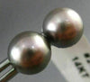 ESTATE AAA GREY TAHITIAN PEARL 14KT WHITE GOLD CLASSIC STUD EARRINGS 8mm #24419