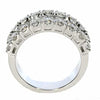 LARGE 2.16CT DIAMOND 18KT WHITE GOLD 3D ROUND & BAGUETTE 3 ROW ANNIVERSARY RING