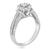 1.05CT DIAMOND 14KT WHITE GOLD 3D ROUND & PRINCESS INVISIBLE FLOWER FUN RING