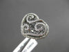 ANTIQUE LARGE .35CT DIAMOND 14K WHITE GOLD FLOATING FILIGREE HEART RING F/G VSSI