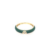 ESTATE .03CT DIAMOND & GREEN ENAMEL 18KT YELLOW GOLD SOLITAIRE ETOILE FUN RING