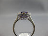 LARGE 4.39CT DIAMOND & AAA AMETHYST 14KT WHITE GOLD FILIGREE SQUARE FLORAL RING