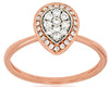 ESTATE .24CT DIAMOND 14KT ROSE GOLD 3D ROUND CLUSTER PEAR SHAPE HALO FUN RING