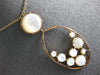 ESTATE LARGE AAA MOTHER OF PEARL 18KT ROSE GOLD 3D CLASSIC OVAL FUN NECKLACE